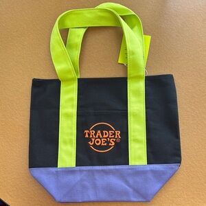 Trader Joe's Black and Green mini Tote Bag